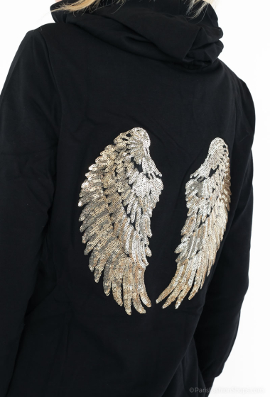 Großhändler Melena Diffusion - Sweatshirtkleid mit Paillettenflügeln