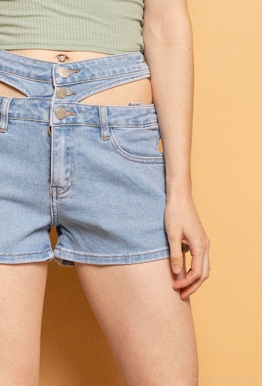 Wholesaler Melena Diffusion - Denim cut out shorts