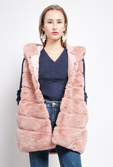 Großhändler Melena Diffusion - Sleeveless fur jacket