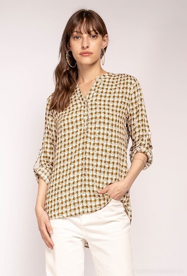 Wholesaler Melya Melody - Checked buttoned blouse