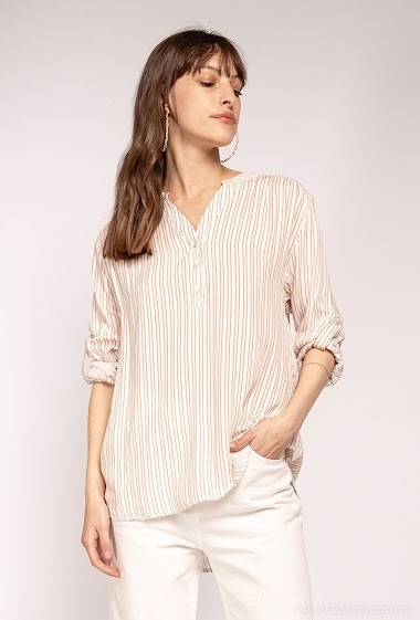Wholesaler Melya Melody - Striped buttoned blouse