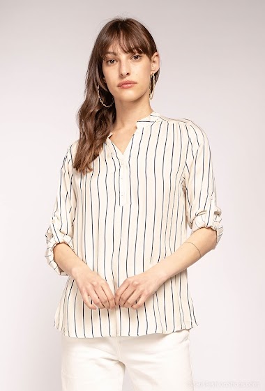 Wholesaler Melya Melody - Striped buttoned blouse