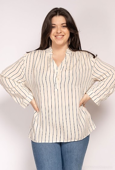 Großhändler Melya Melody - Striped buttoned blouse