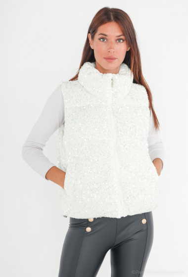 Wholesaler Melya Melody - Sequined sleeveless down jacket