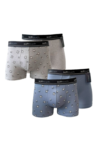 Wholesaler Mentex Homme - Men's plain cotton boxers with Viking pattern