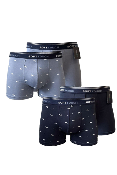 Wholesaler Mentex Homme - Men's plain cotton boxers with dachshund pattern