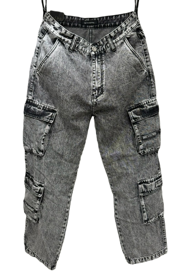 Wholesaler Mentex Homme - Men's multi-pocket washed-effect wide-leg jeans