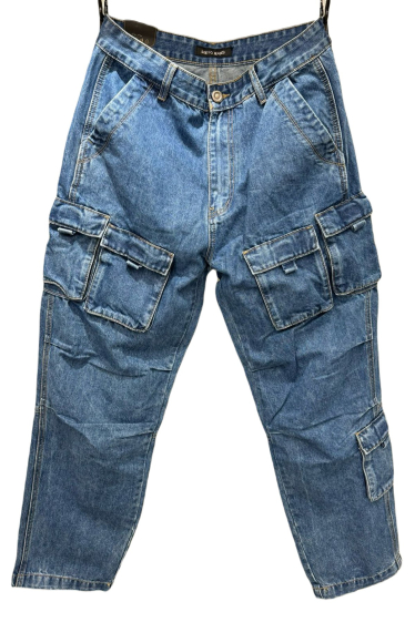 Wholesaler Mentex Homme - Men's multi-pocket washed-effect wide-leg jeans