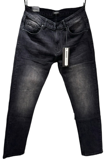Großhändler Mentex Homme - Schlichte Slim-Fit-Jeans für Herren in Grau mit verblasstem Effekt