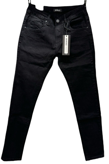 Großhändler Mentex Homme - Klassische schwarze Slim-Fit-Jeans für Herren