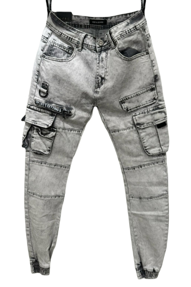 Wholesaler Mentex Homme - Men's elasticated bottom cargo style jeans
