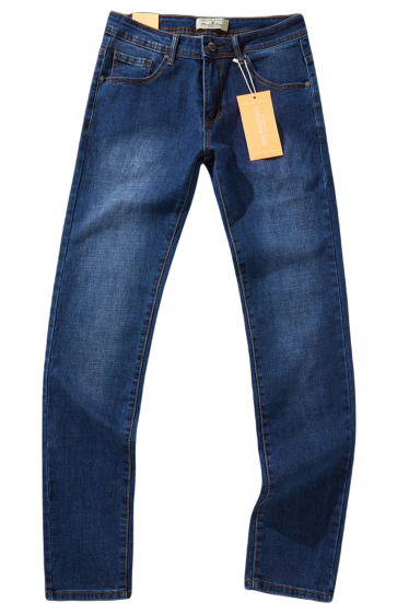 Grossiste Mentex Homme - Jeans bleu coupe droite homme effet délavé