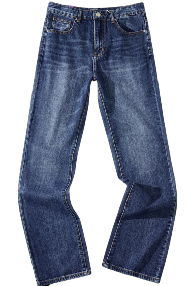 Grossiste Mentex Homme - Jeans bleu coupe large homme effet délavé
