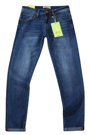 Grossiste Mentex Homme - Jeans bleu coupe slim homme effet délavé