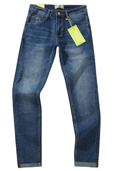 Grossiste Mentex Homme - Jeans bleu coupe slim homme effet délavé