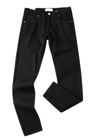 Grossiste Mentex Homme - Jeans noir coupe slim homme simple