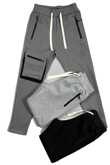 Wholesaler Mentex Homme - Plain jogging pants with zip pocket and drawstring