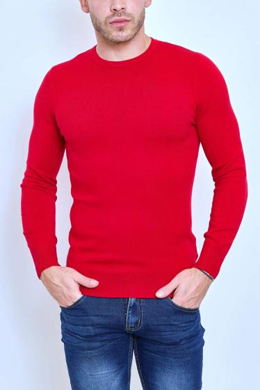 Grossiste Mentex Homme - Pull uni manches longues col rond