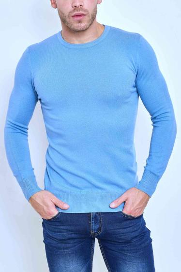 Grossiste Mentex Homme - Pull uni manches longues col rond