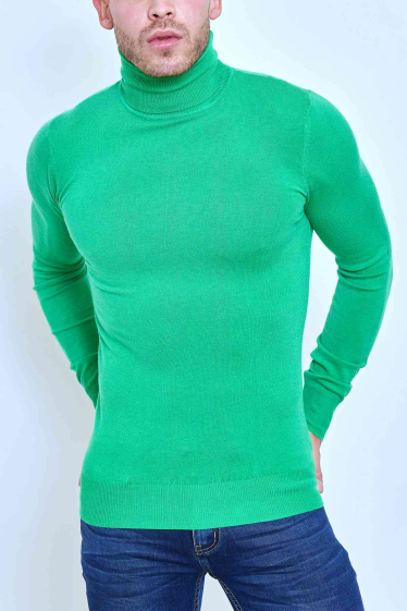 Wholesaler Mentex Homme - Solid long-sleeved turtleneck sweater