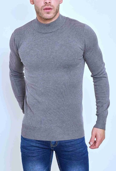 Wholesaler Mentex Homme - Men's plain high neck long-sleeved sweaters