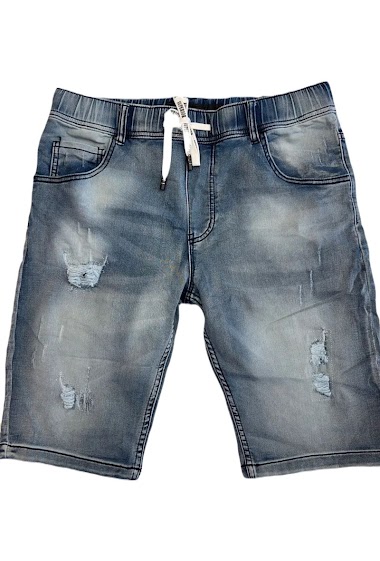Wholesaler Mentex Homme - Men's worn washed effect denim shorts