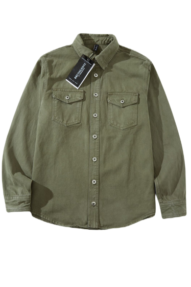 Wholesaler Mentex Homme - Plain cotton overshirts with chest pockets.