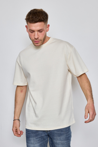 Grossiste Mentex Homme - T-shirt oversize uni manche courtes col rond
