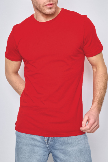 Mayorista Mentex Homme - Camiseta lisa de manga corta con cuello redondo