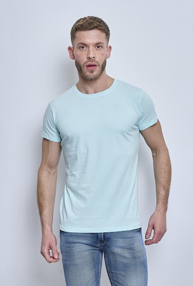 Großhändler Mentex Homme - Effen basis-T-shirts met korte mouwen en ronde hals