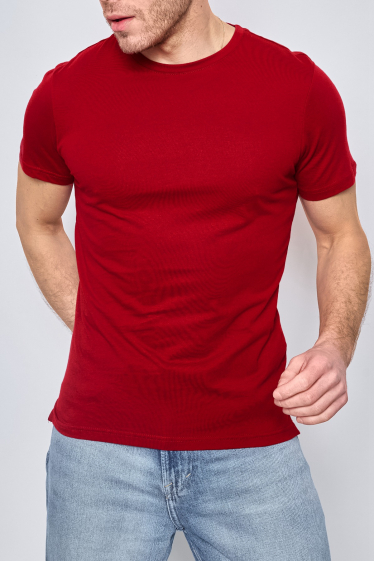Großhändler Mentex Homme - Effen T-shirt met ronde hals en korte mouwen