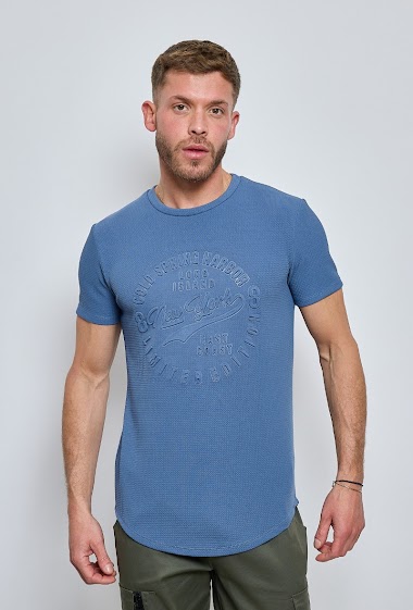 Großhändler Mentex Homme - T-shirts uni manches courtes col rond NEW YORK
