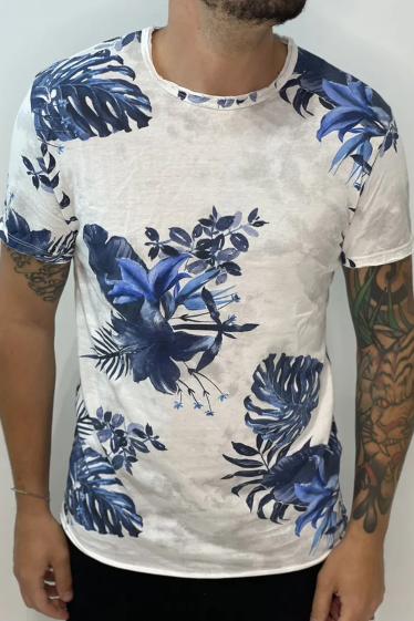 Mayorista Mentex Homme - Camisetas florales de algodón con cuello redondo y manga corta