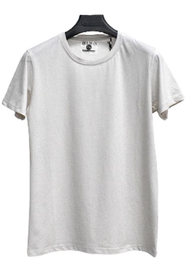 Großhändler Mentex Homme - Effen basis-T-shirts met korte mouwen en ronde hals