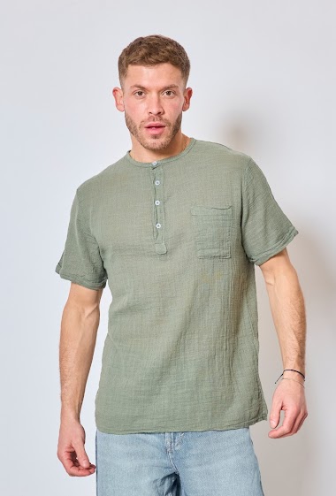 Großhändler Mentex Homme - Semi-transparante T-shirts met ronde hals en korte mouwen