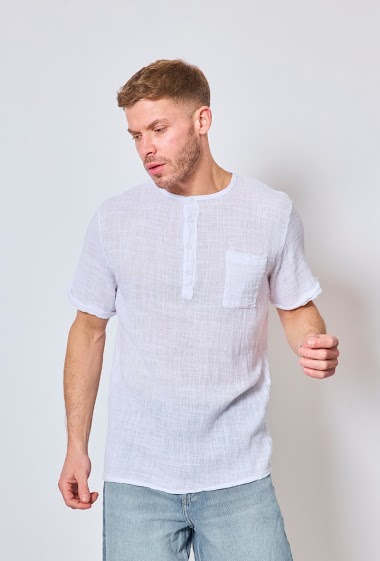 Wholesaler Mentex Homme - T-shirts_Semi-transparent short-sleeved round neck t-shirtsmentex homme