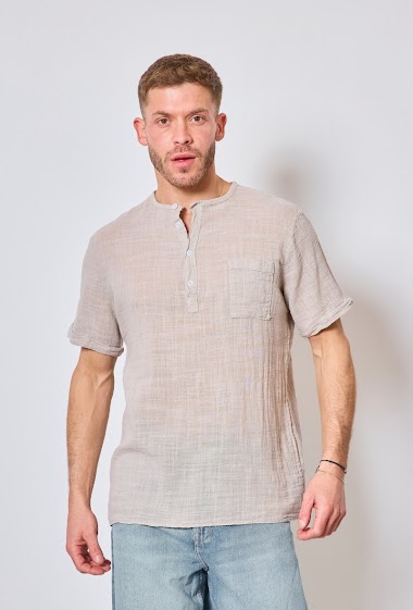 Grossiste Mentex Homme - T-shirts semi-transparent manches courtes col rond