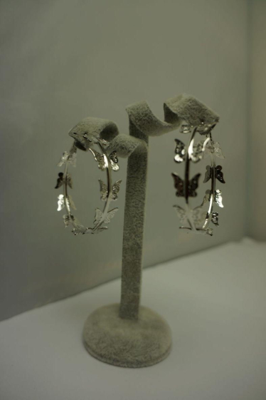 Grossiste MET-MOI - Boucles d'oreilles anneaux créoles papillon