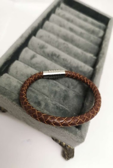 Wholesaler MET-MOI - Leather and steel bracelet