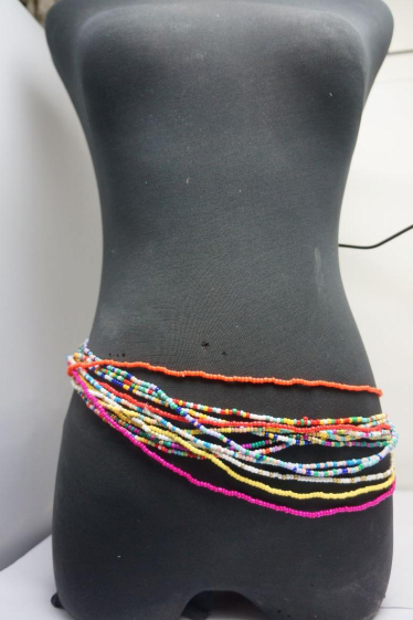 Grossiste MET-MOI - Chaine de Taille en perles multicolores 12pcs