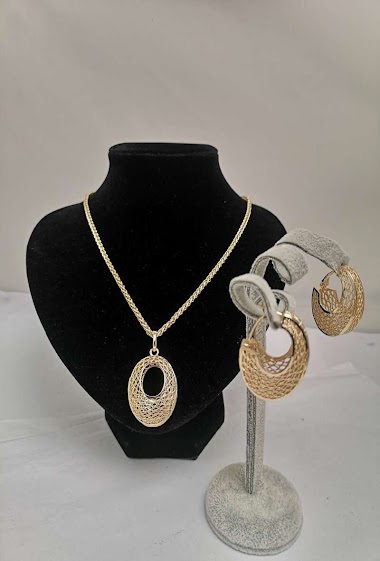 Mayorista MET-MOI - Rhodium necklace and earrings