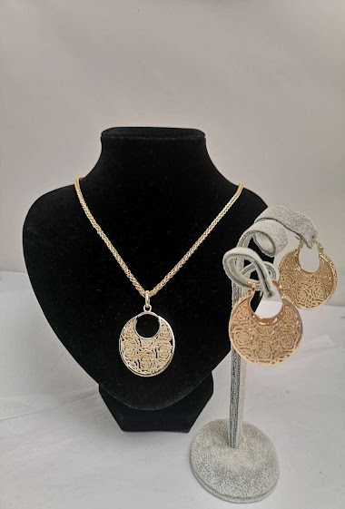Wholesaler MET-MOI - Rhodium necklace and earrings