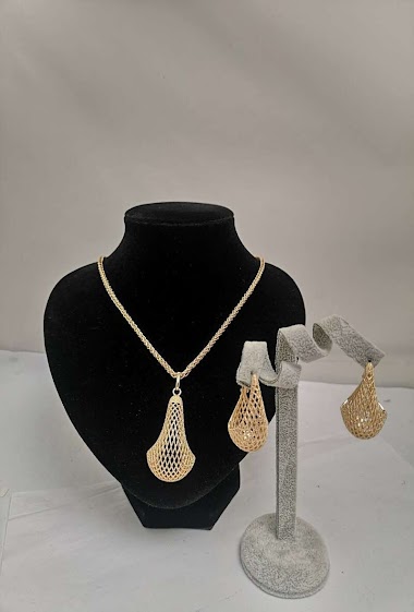 Großhändler MET-MOI - Rhodium necklace and earrings