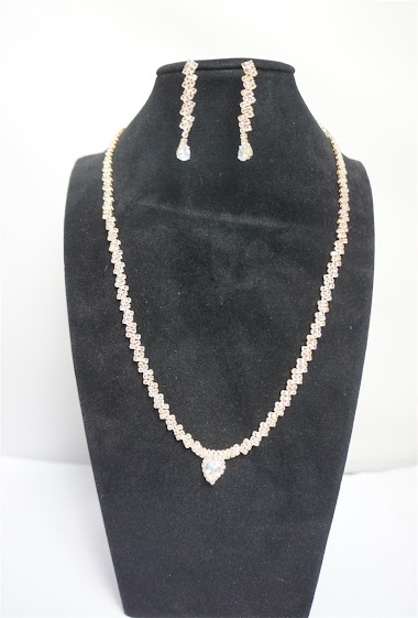 Mayorista MET-MOI - Necklace set with earrings in copper and zircon