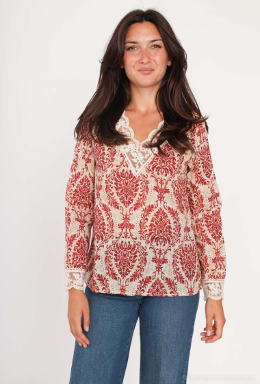 Wholesaler M&G Monogram - Printed blouse with lace