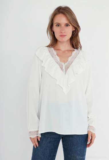 Wholesaler M&G Monogram - Ruffled blouse with lace