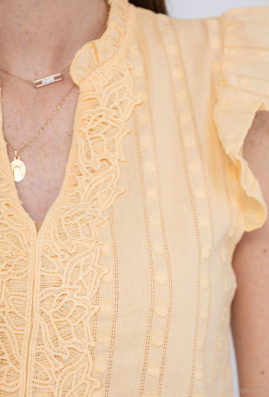 Wholesaler M&G Monogram - Cotton plumetis blouse with lace