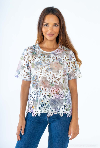 Wholesaler M&G Monogram - Floral-print lace blouse