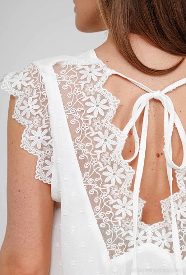 Wholesaler M&G Monogram - Plumetis blouse with lace back