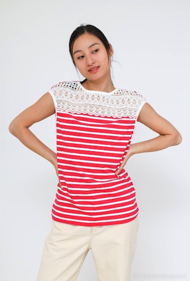 Wholesaler M&G Monogram - Striped tank top with lace